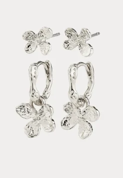 Ajani Earrings 2-in-1 Set, Silver