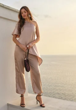 Asymmetric Satin Blouse