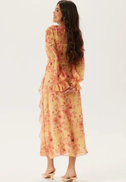 Belted Chiffon Midi Dress