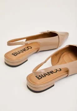 Biabari Pointy Flat Slingback Faux Leather