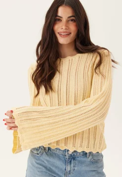 Boat Neck Structure Knitted Sweater