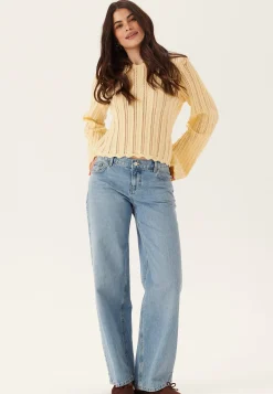 Boat Neck Structure Knitted Sweater