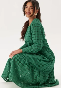 Broderie Anglaise Round Neck Dress