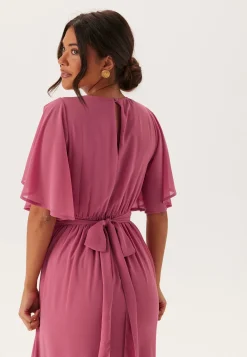 Butterfly Sleeve Chiffon Gown