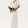 Butterfly Sleeve Chiffon Gown