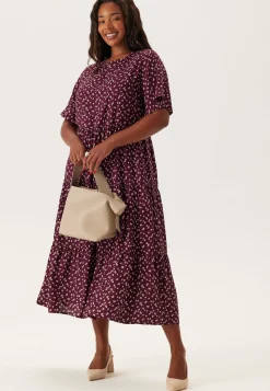 Butterfly Sleeve Viscose Midi Dress