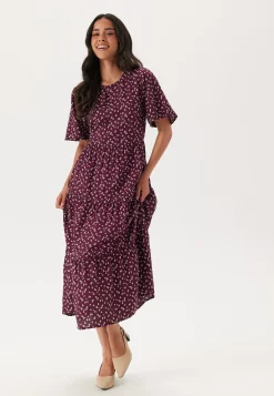 Butterfly Sleeve Viscose Midi Dress
