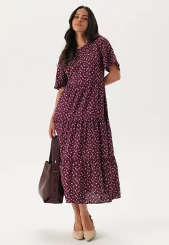 Butterfly Sleeve Viscose Midi Dress