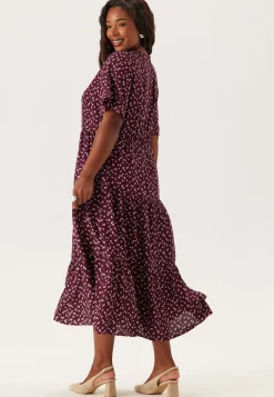 Butterfly Sleeve Viscose Midi Dress