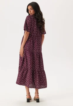 Butterfly Sleeve Viscose Midi Dress