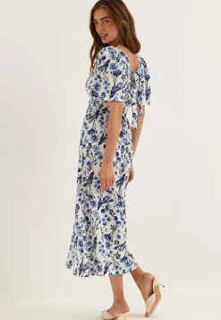 Butterfly Tie Back Midi Dress