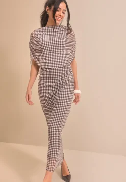 Cape Mesh Ankle Dress