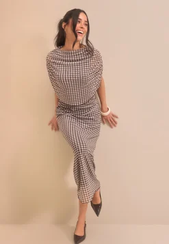 Cape Mesh Ankle Dress