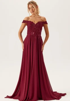 Chiffon Off Shoulder Evening Dress