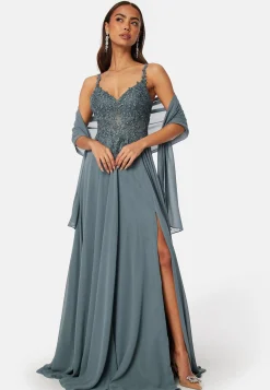 Chiffon Rhinestone Evening Dress