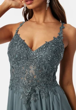Chiffon Rhinestone Evening Dress