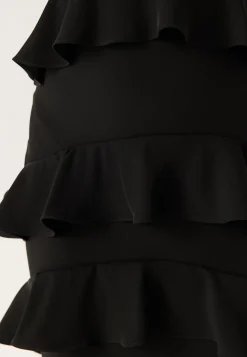 Deep V-Neck Flounce Gown