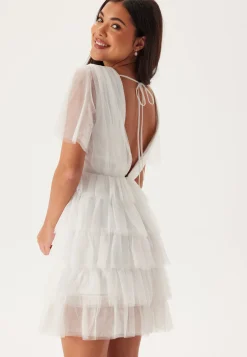 Deep V-neck Tulle Dress