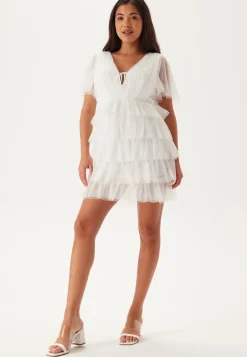 Deep V-neck Tulle Dress