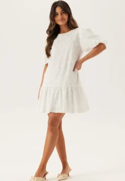 3D Embroidered Puff Sleeve dress