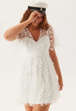 3D Floral V-neck Dress