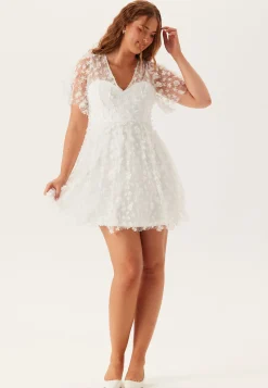 3D Floral V-neck Dress