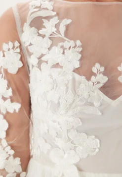 Floral Embroidered Tulle Wedding Gown