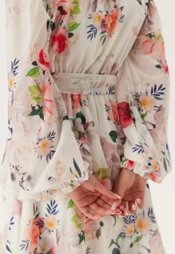Floral Long Sleeve Tiered Skater Dress