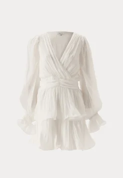 Frilled Balloon Sleeve Short Flounce Dress