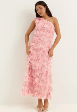 Frill Mesh Maxi Dress
