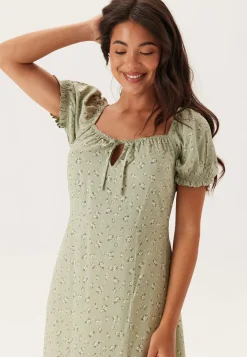 Front Tie Long Viscose Dress