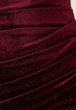 Glitter Velvet One Shoulder Maxi Dress