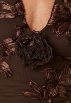 Halterneck Embroidered Gown