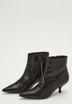 Heeled Leather Ankle Boot
