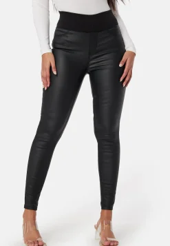High Waist Push-Up Coated Treggings