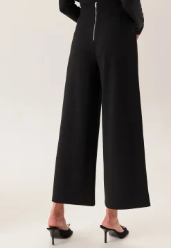 High Wide Cropped Trousers