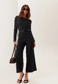High Wide Cropped Trousers