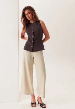 High Wide Cropped Trousers