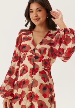 Jacquard Chiffon Midi Dress