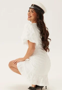 Jacquard Flounce Short Dress