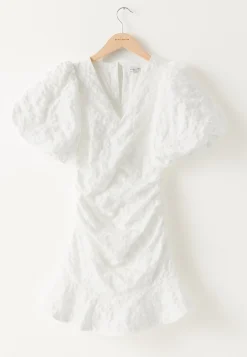 Jacquard Flounce Short Dress