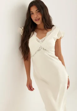 Lace Satin Maxi Dress