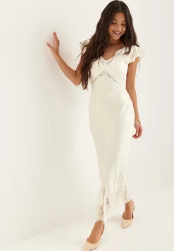 Lace Satin Maxi Dress