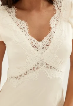 Lace Satin Maxi Dress