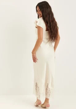 Lace Satin Maxi Dress
