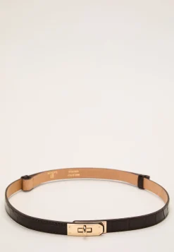 Leather Belt With Turn Lock