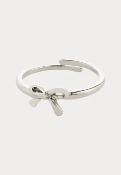 Lulu Bow Stack Ring Silver-pla