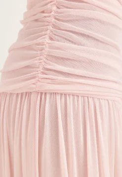 Off Shoulder Mesh Maxi Dress