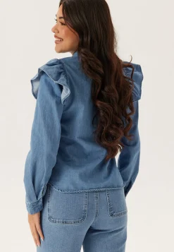 Onlindigo Frill Stud L/S DNM S