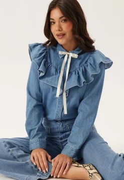 Onlindigo Frill Stud L/S DNM S